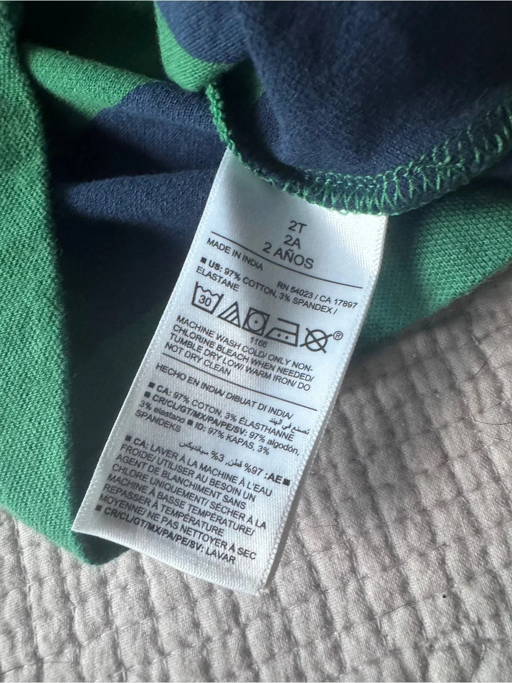Old Navy Green & Blue Striped Polo